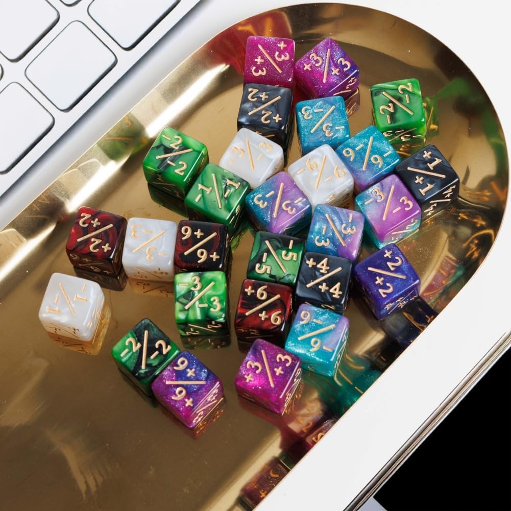 82 Pack Magic The Gathering Counter Dice Set 72 Pcs D6 MTG Dice Life Counters Tokens for Magic Card Game Accessories with 3 Pcs Rolling Dice 7 Pcs Drawstring Bags