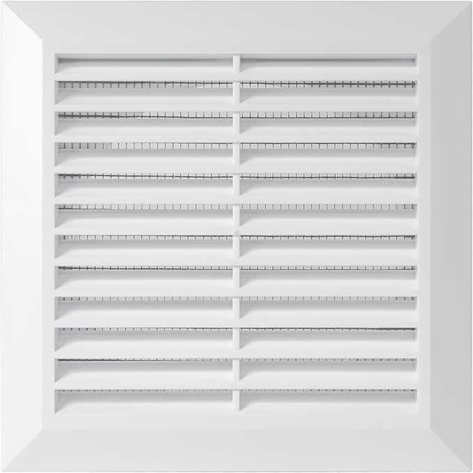 White 5'' Inch Ventilation Grille - Inside/Outside use - (Flange 4.9''Ø/Cover 6.7''x6.7'') - Air Vent Louver - Exhaust Hood - Available 3 Sizes / 4 Colors.