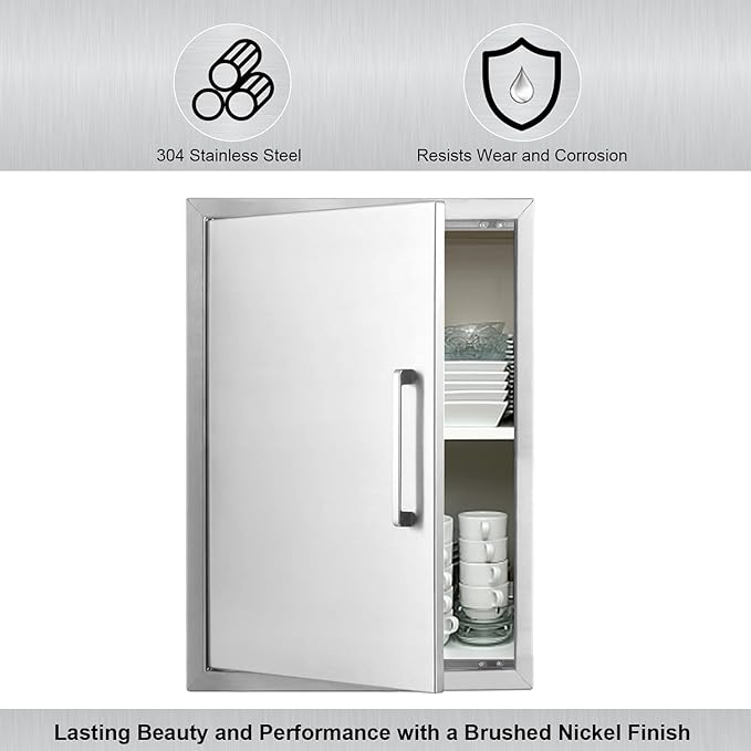 Outdoor Kitchen Door, 20 "W27 H Outdoor Kitchen Access Door, Stainless Steel Barbecue Single Door, Can Be Used for Outdoor Kitchen Island Or Outdoor Kitchen.