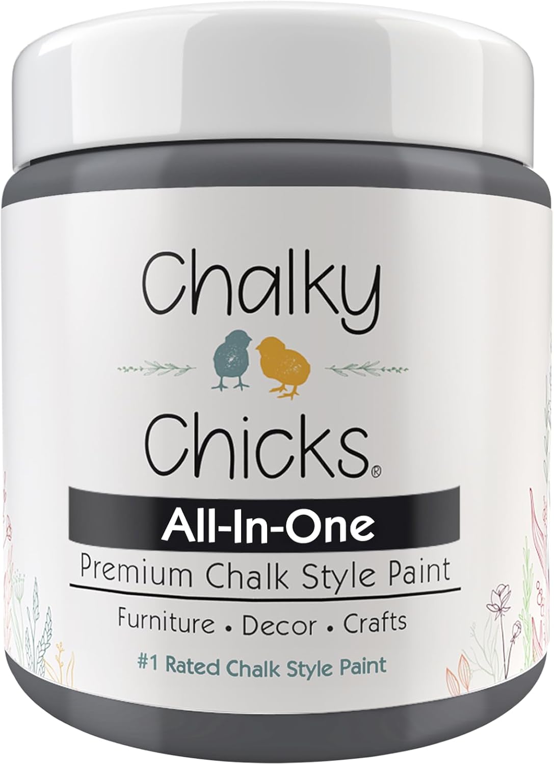 Chalky Chicks All-in-One Chalk Paint for Furniture or Cabinet - 4Fl Oz - Matte Finish Nailed It (Blueish Gray) for Metal, Wood Furniture Paint - No Sanding All-in-One for Home Decor & Crafts, USA Made