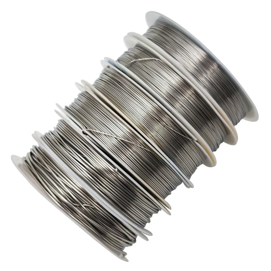 INSPIRELLE 6 Packs 304 Stainless Steel Craft Wire Mixed Sizes Bendable Metal Wire for Jewelry Craft Making for Beginner Practice