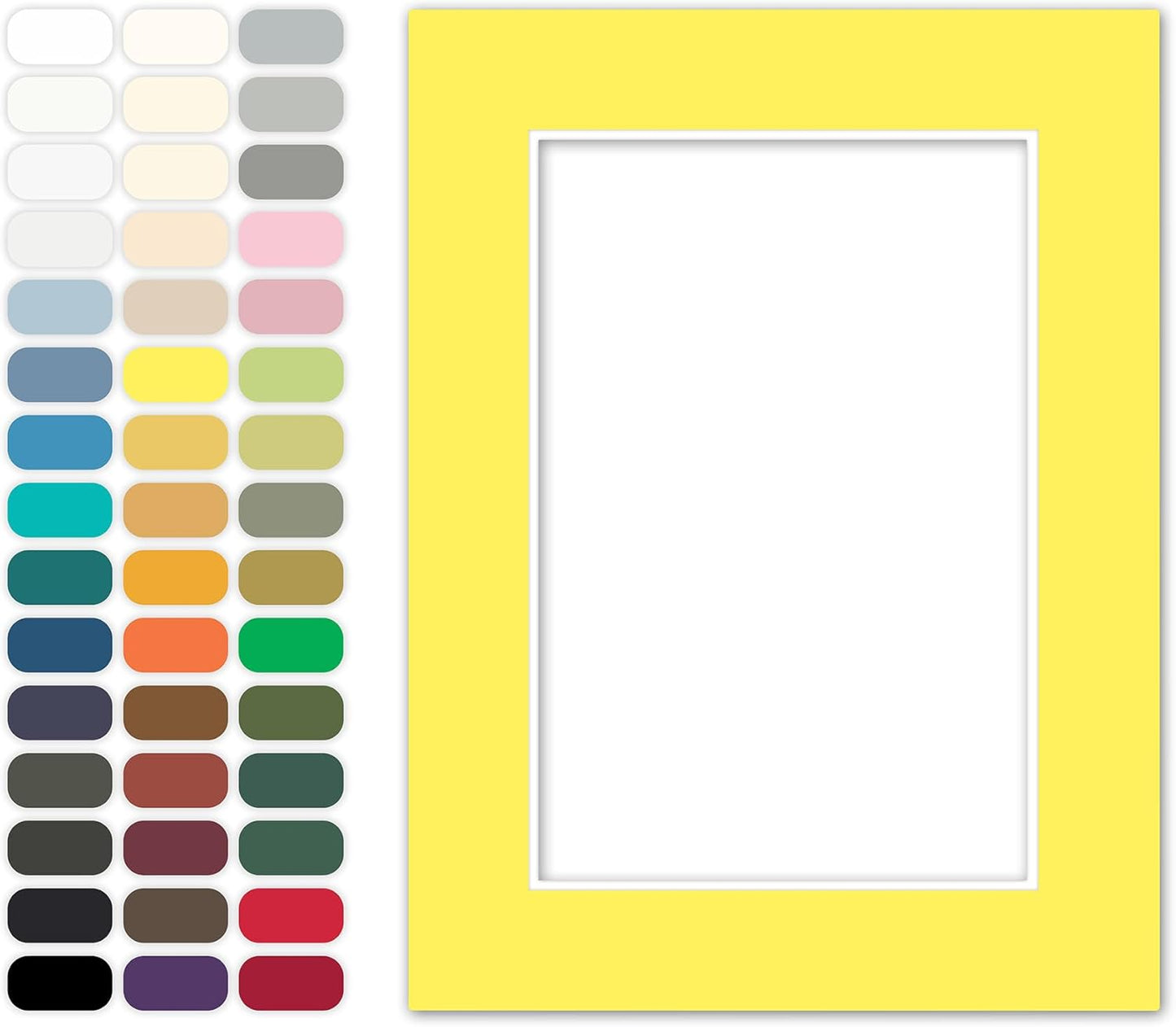Poster Master Bright Yellow Matboard – 4-Ply Acid-Free Picture Mat Board with 45° Beveled Cut, Made in USA, Custom Cut to Any Size, 1/16" Thickness for Framing & Displays