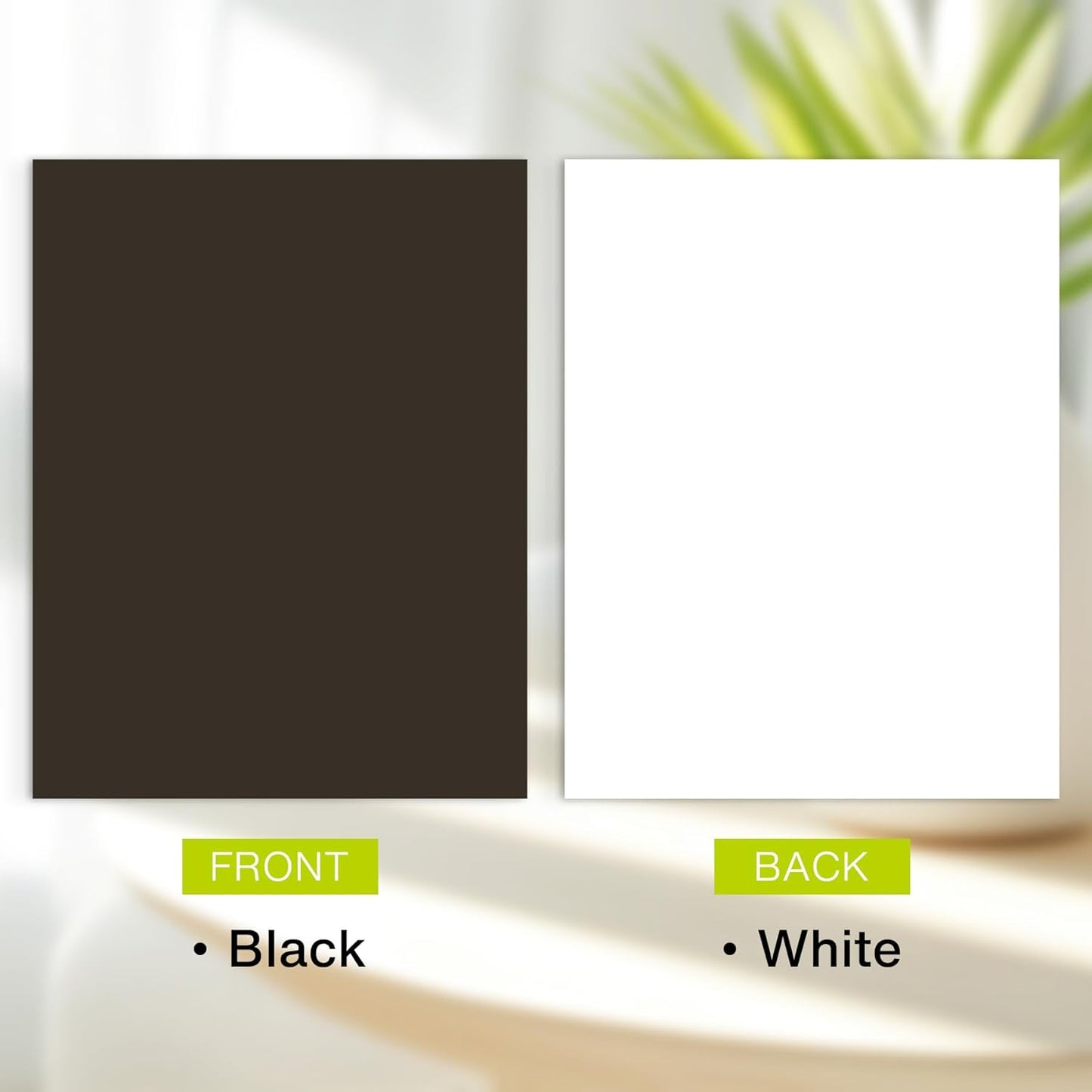 Golden State Art, 8.5x11 Uncut Photo Mat Matboard - Black Uncut Mats for DIY Projects, Presentation Boards, Art Crafts, Prints (50 Pack)