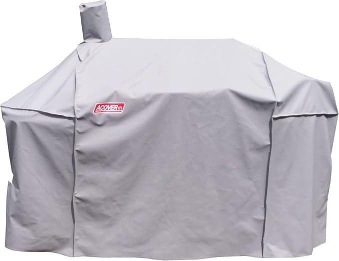 Smoker Grill Cover Sized for Char-Griller Charcoal Grill 2190 and 2197 Heavy Duty Waterproof Patio 600D Canvas Barbeque BBQ Grill Cover G21623 (Grey)