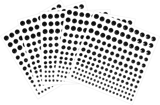 5 Sheets Self Adhesive Pearl Stickers, Flat Back Pearls Sticker, 4 Size Self Adhesive Rhinestone Gem Stickers for DIY Crafts Craft Card Decorations Nail Art Beauty Makeup (Black)