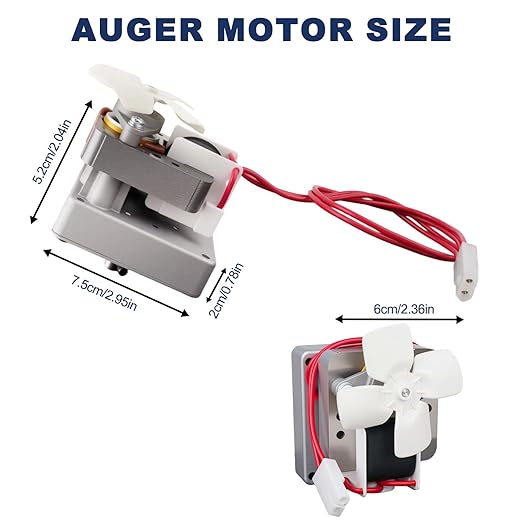 2.0 RPM Auger Motor Replacement Parts, Upgraded Barbecue Auger Motor Replacement 120V 60Hz 2 Pole, Compatible with Traeger, Pit Boss, and Camp Chef, Wood Pellet Grill Smokers
