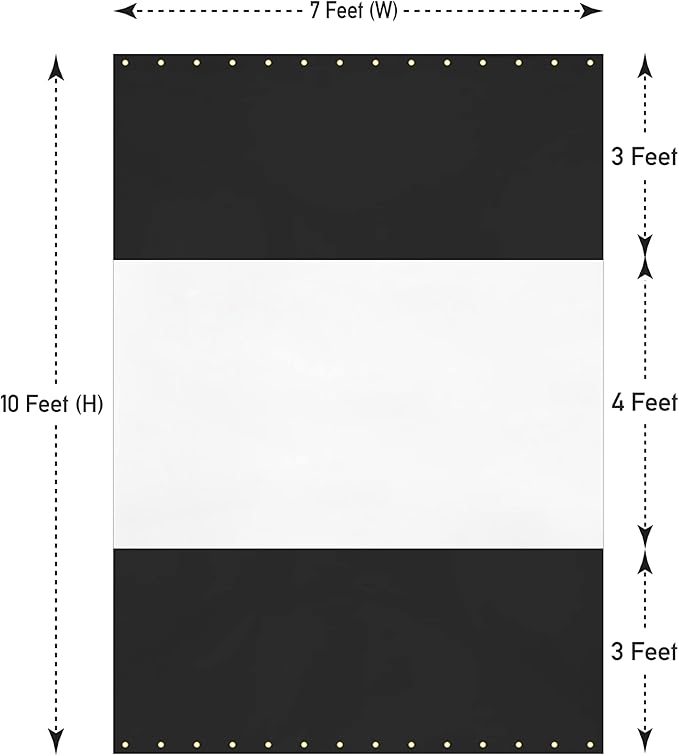Covers & all Outdoor Clear Panel Curtain, 12 oz Vinyl Outdor Curtains for Patio, Waterproof & Weather Resistant Tarp with Brass Grommets for Pergola, Porch, Gazebos, Balcony (10H x 7W feet, Black)