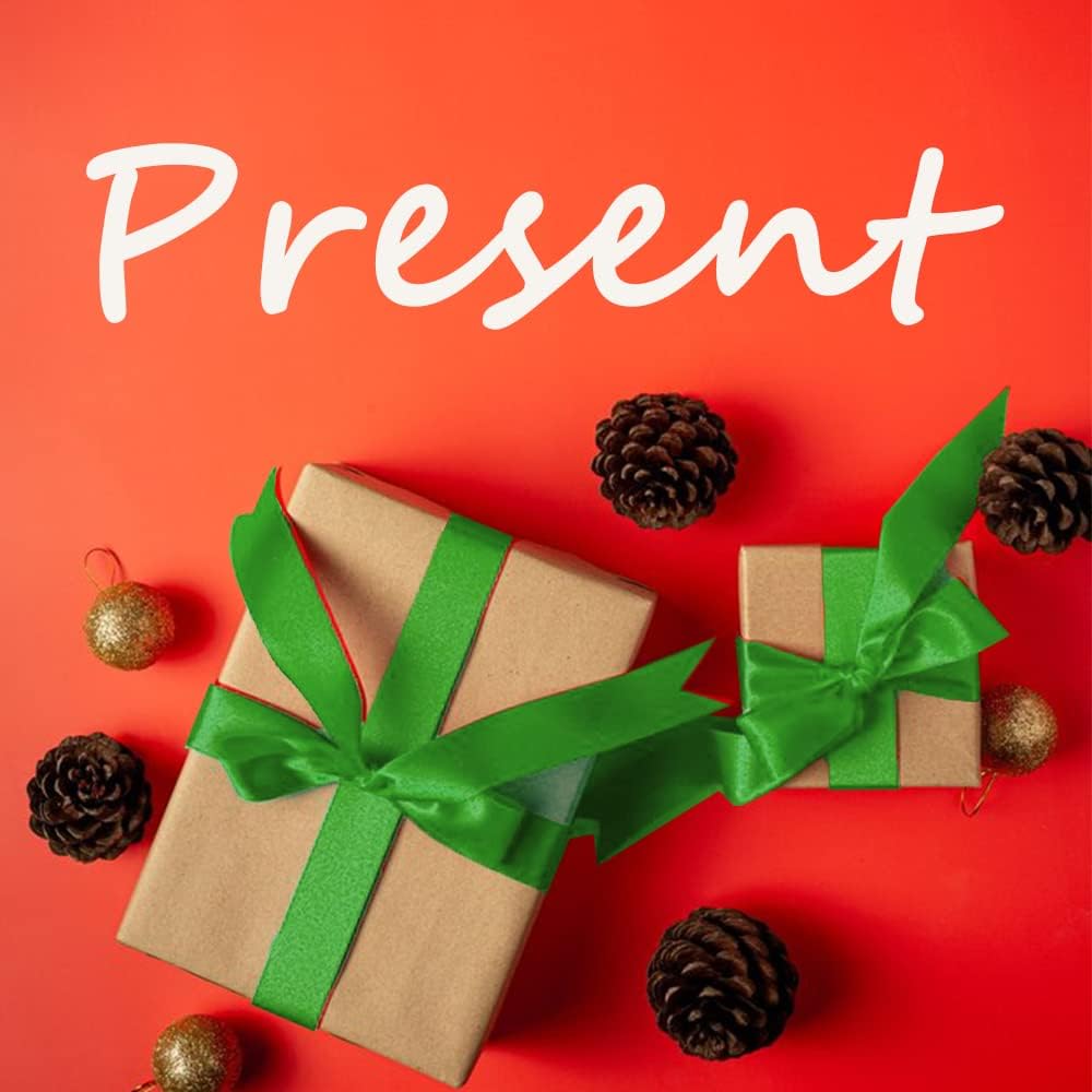 5/8" Width x 100 Yards Satin Ribbon, Green Ribbon Perfect for DIY Craft, Bows, Gift Wrapping, Flower Bouquet, Valentine's Day, Christmas and Party Decoration