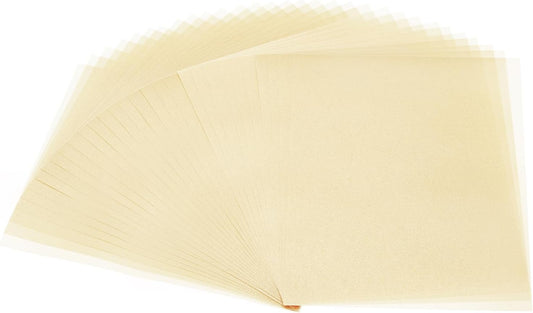 PATIKIL 30 Sheets Vellum Paper 4.25x5.5, Vellum Paper Printable Translucent Paper 100GSM Colored for Invitations Laser InkJet Printing Card Making Crafting Wedding Tracing, Light Gold