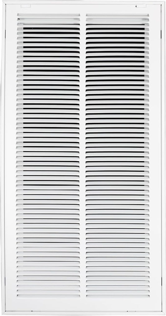 14"W x 30"H [Duct Opening Size] Steel Return Air Filter Grille - Removable Face/Door for 1 inch Filters -HVAC Vent Cover Grill - White [Outer Dimensions: 16 5/8"W X 32 5/8"H]