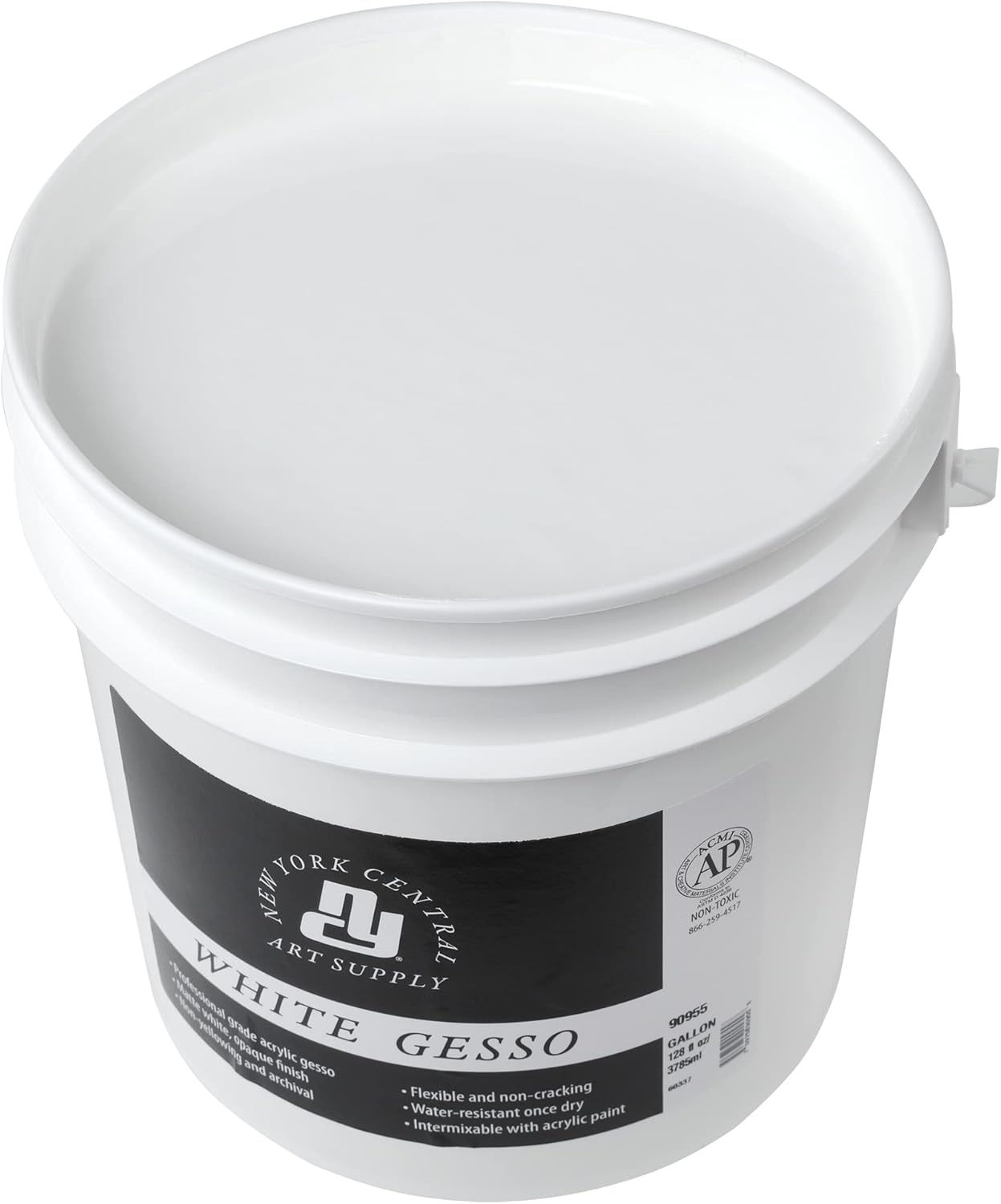 Acrylic Gesso - White Professional Grade Gesso for Painting, Acrylic, Oil, Pastels, & More! - Gallon Tub