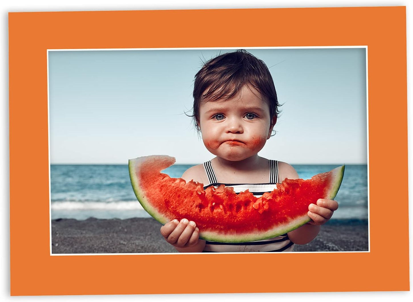 5.5x8.5 Mat for 8.5x11 Frame - Precut Mat Board Acid-Free Orange 5.5x8.5 Photo Matte for a 8.5x11 Picture Frame, Premium Matboard for Family Photos, Show Kits, Art, Picture Framing, Pack of 100 Mats