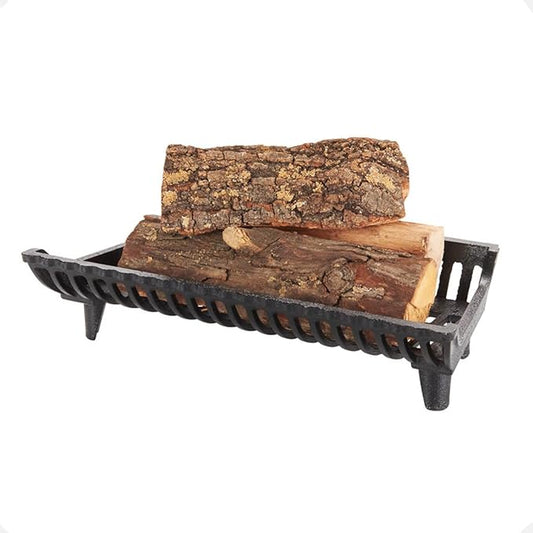22 inch Fireplace Grate Heavy Duty, Cast Iron Fire Grate - 22" W x 12" D x 5.25" H (2" Clearance)