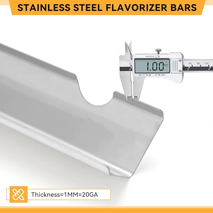 17.1" Stainless Steel Flavorizer Bars for Weber Genesis II Grill Parts, GS4 Genesis II/II LX 300, II E-310, II E-315, II E-335, II LX-340 Replacement Parts, for Weber 66795, 5 Pcs