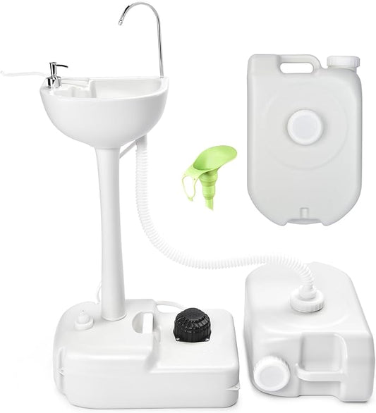 Yescom 17L Portable Sink Hand Wash Station with Pump & 24L Water Tank, Hand Washing Station for RV Travel Outdoor Camping Food Booth