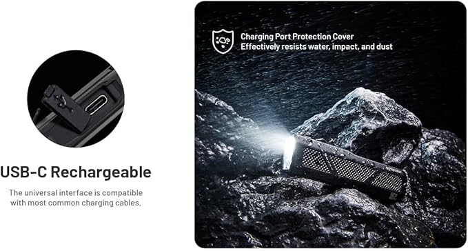 Nitecore EDC17 1500 Lumens EDC Flashlight – 3-in-1 with White Light, UV Black Light and Green Beam, Slim Flat Stainless Steel, USB-C Rechargeable, Waterproof for Outdoor or Work