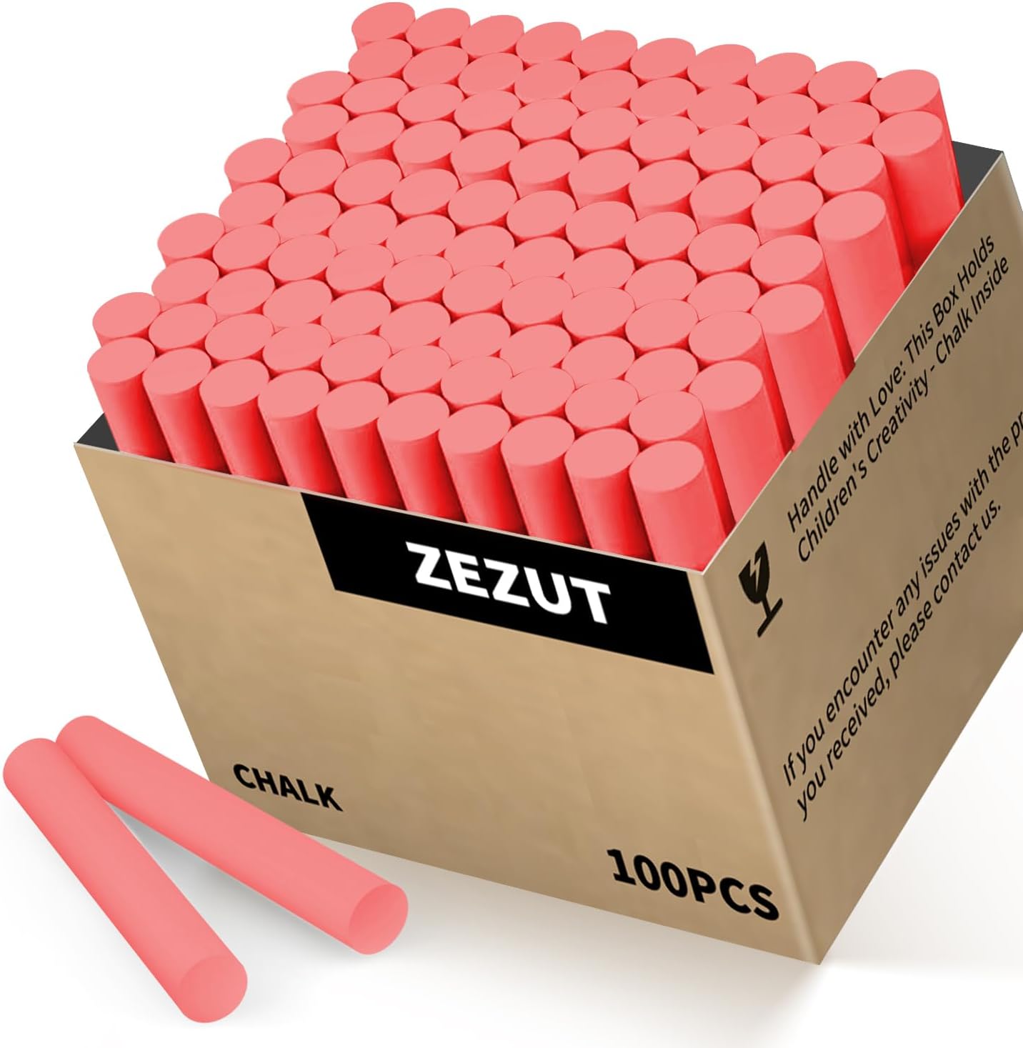 Red Chalk 100PCS, Low Dust Chalks Stick Bulk for Chalkboard Blackboard Non-Toxic