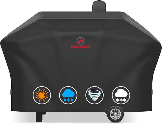 Comnova Pellet Grill Cover for Camp Chef 24 Series with Sidekick - 600D Premium Smoker Cover Waterproof Heavy Duty for Camp Chef Woodwind 24 / Pro 24 with Sidekick Sear or Sidekick Flat Top, and More