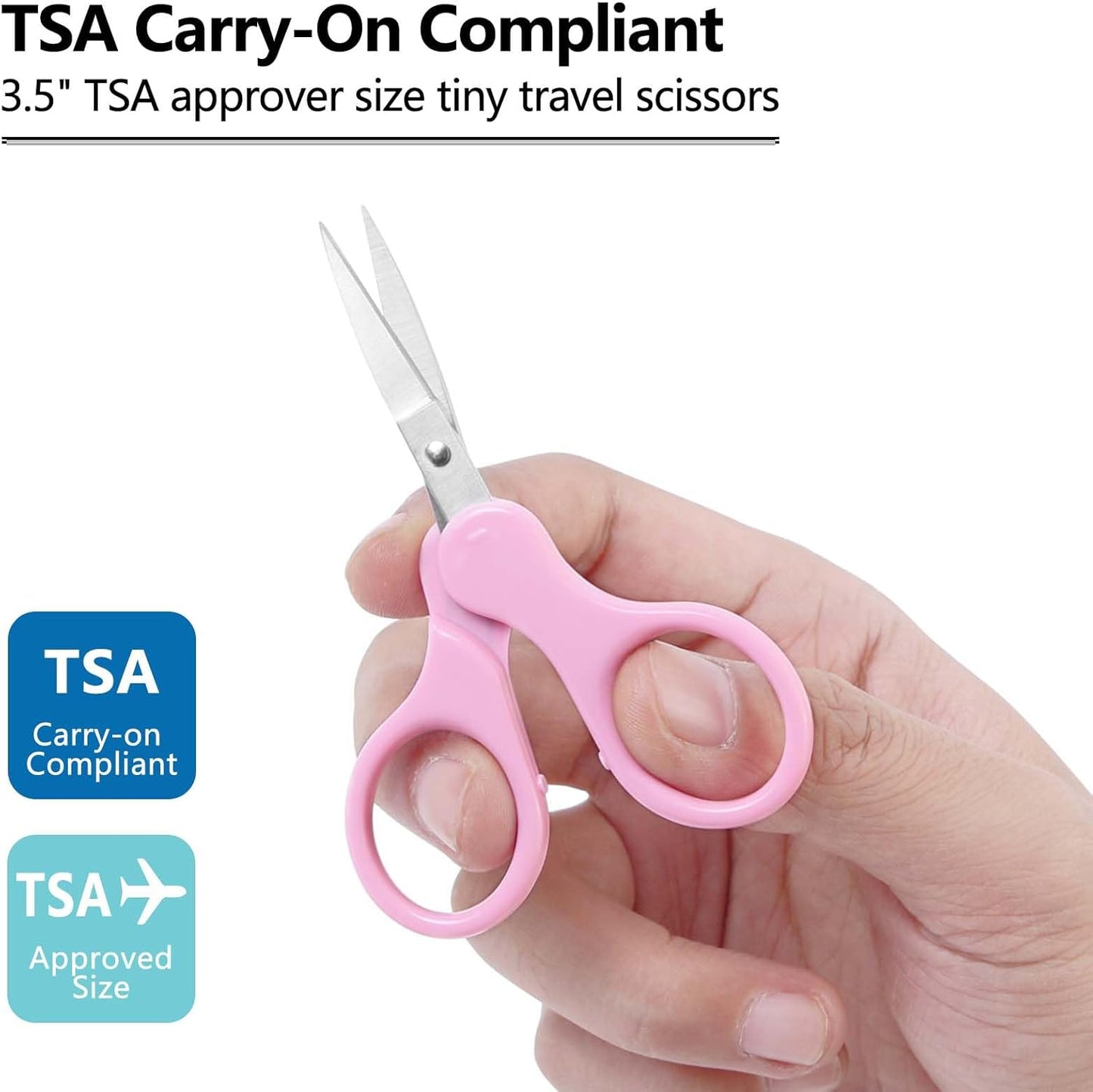 3.5" Sharp Small Craft Scissors all Purpose, Precision Straight and Curved Fine Tips for Thread Yarn Fabric Cutting, Mini Scissors with Protective Cover, Ideal for Sewing, Embroidery, Beauty, Crochet