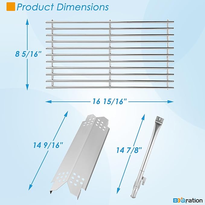 Replacement Parts Kit for Nexgrill 2-Burner 720-0864 720-0864M, Replacement Parts Kit for Megamaster 720-0864MA Grill Grate Kit for Nexgrill Replacement Parts