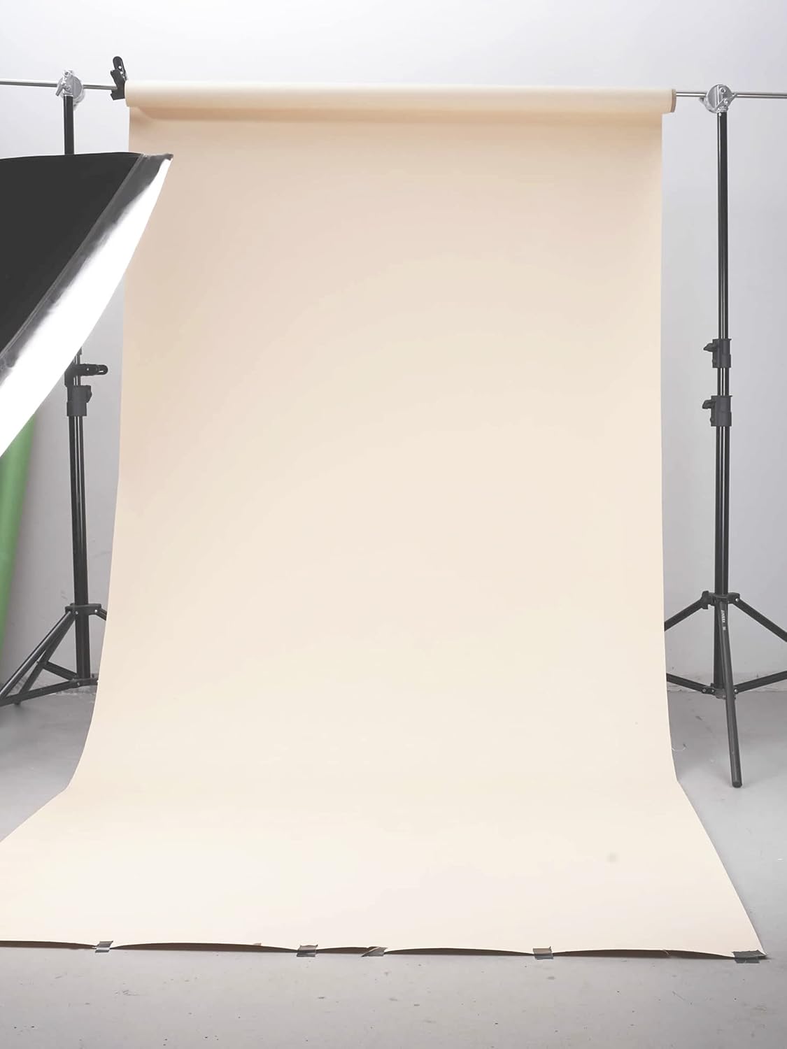 Huamei Seamless Photography Background Paper, Beige Photo Backdrop Paper Roll for Photoshoot, Video and Streaming 53-Inches Wide x 16-Feet, (4.4x16 Feet, #33 Ivorine)