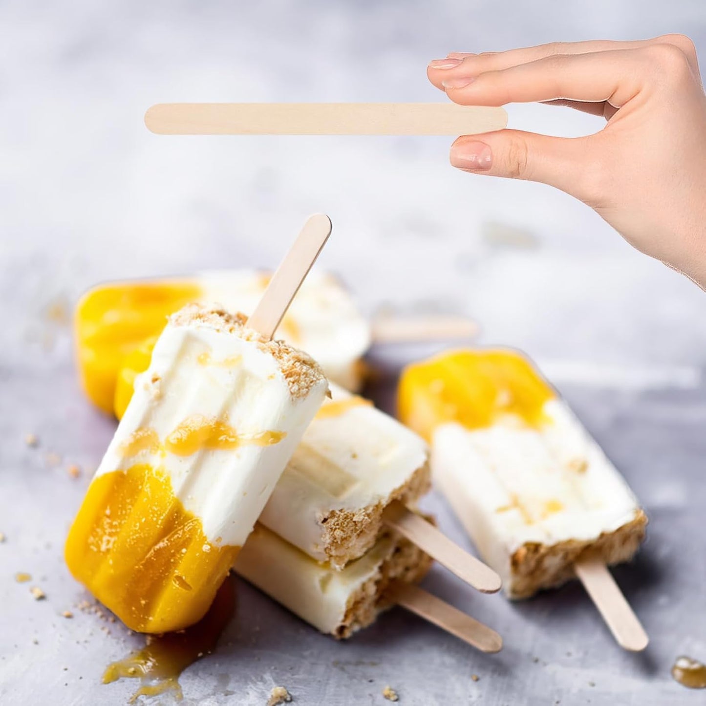 3000pcs 4.5" Wooden Craft Sticks, Popsicle Sticks for Waxing, Ice Cream Sticks, Wooden Sticks for Crafts, Hair Removal and Waxing Supplies, Creative Designs and Home Art Projects