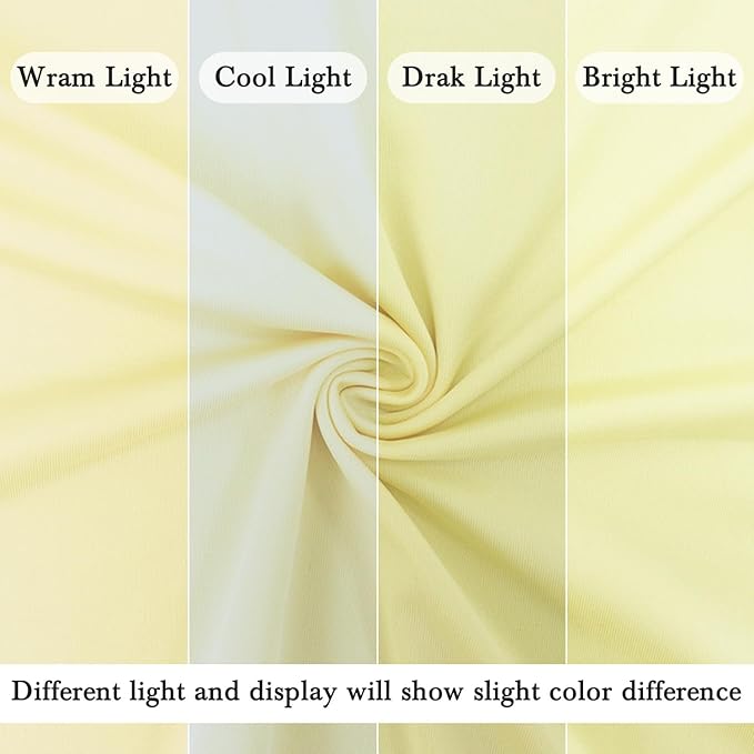 MODFUNS Light Yellow Arch Cover Set of 3 Spandex Arch Stand Cover 4ft 5ft 6ft Fitted Round Top Chiara Arch Covers Stretchy Arch Covers Fabric for Birthday Party Ceremony Decoration