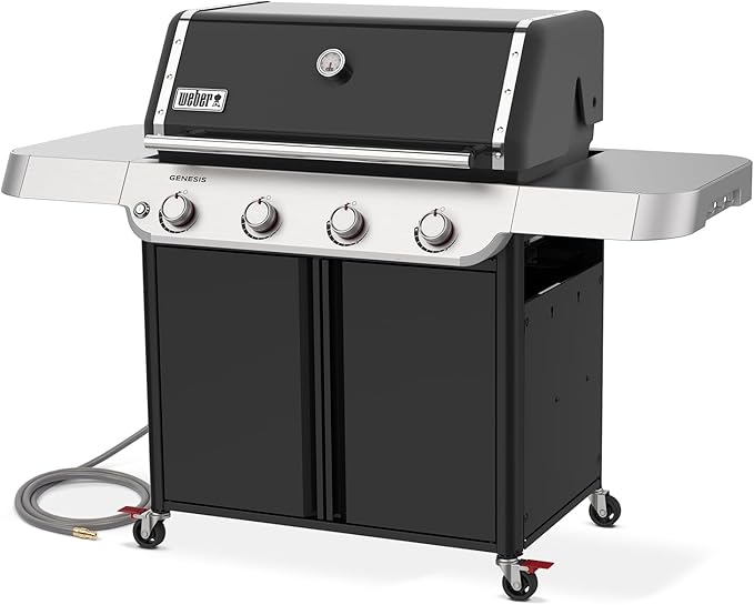 Weber Genesis E-415 Natural Gas Grill for Outdoor Grilling, 4 Burners, Black