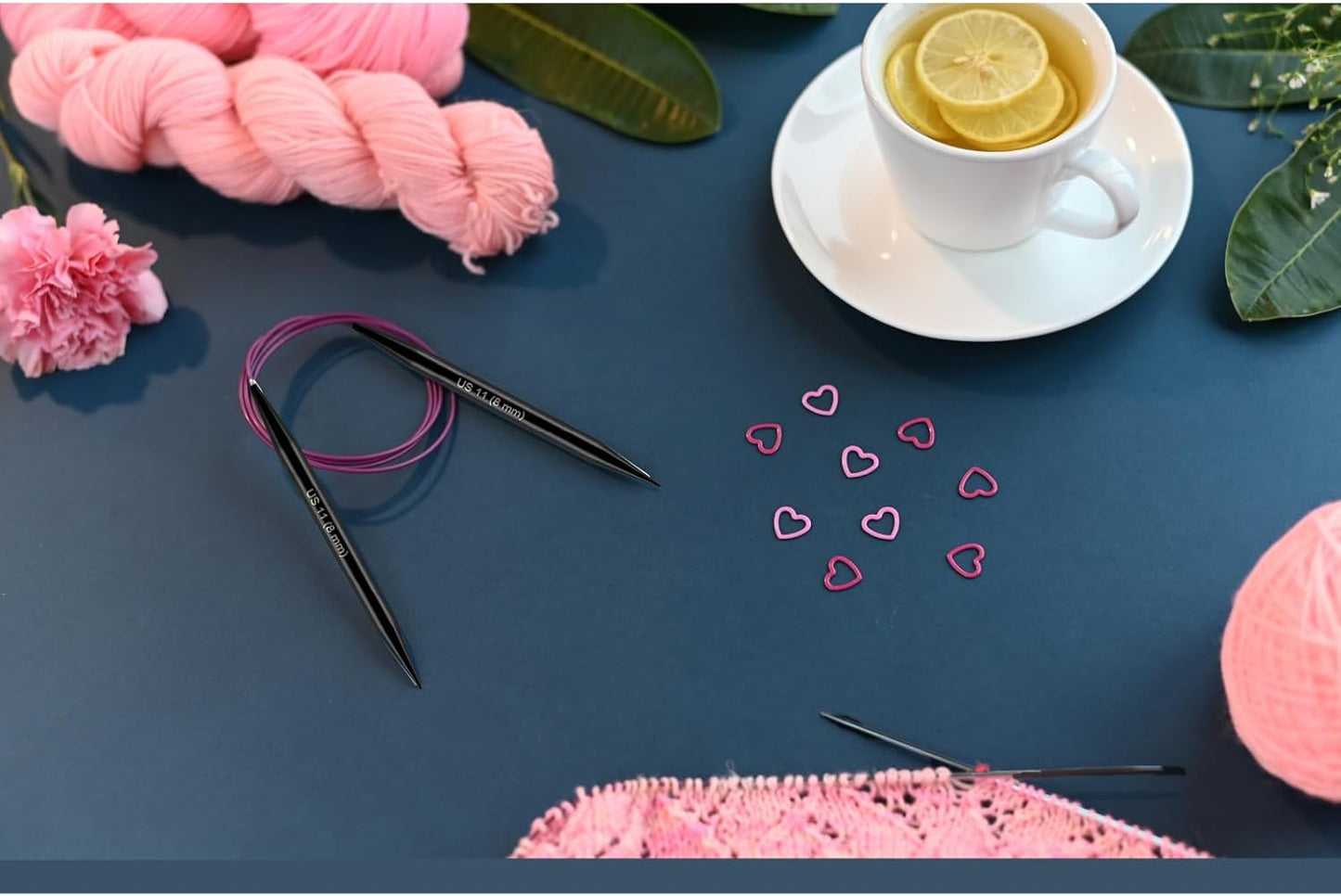 Svartur Interchangeable Circular Knitting Needles Set, with Assorted Circular Knitting Needles and Cables, Accessories and Case, 9 Pairs