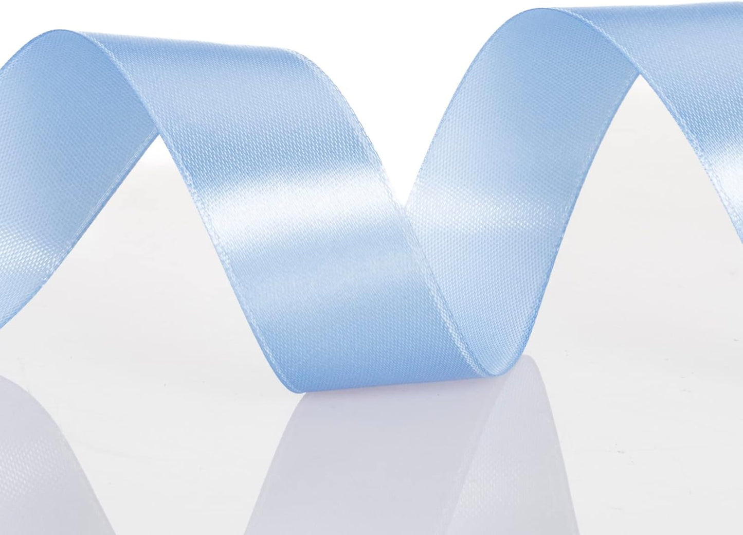 1 Inch Sky Blue Solid Satin Ribbon, 50 Yards Craft Fabric Ribbon for Gift Wrapping Floral Bouquets Wedding Party Decoration