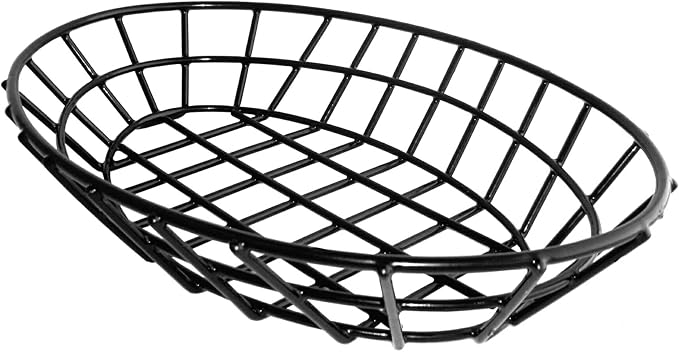G.E.T. 4-34418 12" x 8.5" Oval Basket, 2" Clipper Mill, Iron POLYETHYLENE Coated