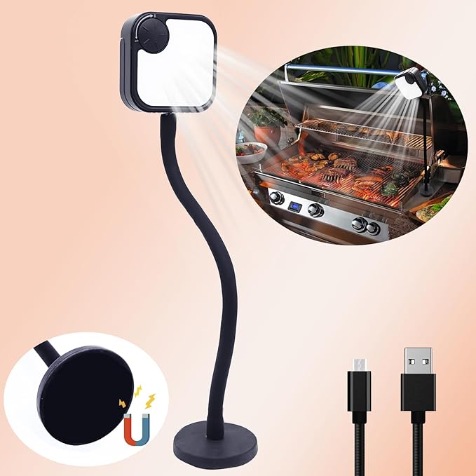 Grill Lights for Outdoor Grill, Magnetic Grill Lights Rechargeable Ultra-Bright BBQ Grill Lights for Grill (Birthday Grilling Gifts)