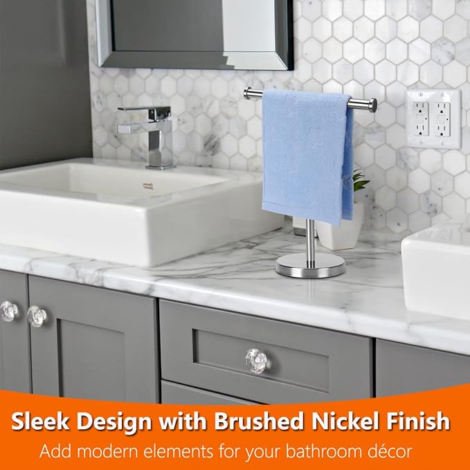 Towel Rack Hand Towel Stand, Bathroom Hand Towel Holder Stand with Heavy Base, SUS304 Stainless Steel Brushed Nickel