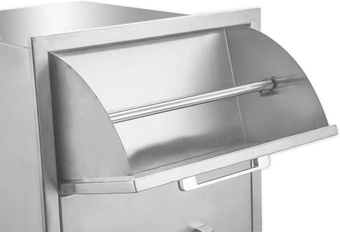 yuxiangBBQ 17" W x 30" H x 21" D Stainless Steel Outdoor Kitchen Drawers BBQ Drawers Double Access Drawer w/Paper Towel Holder Drawer Combo Flush Mount for Outdoor Kitchens Or BBQ Island