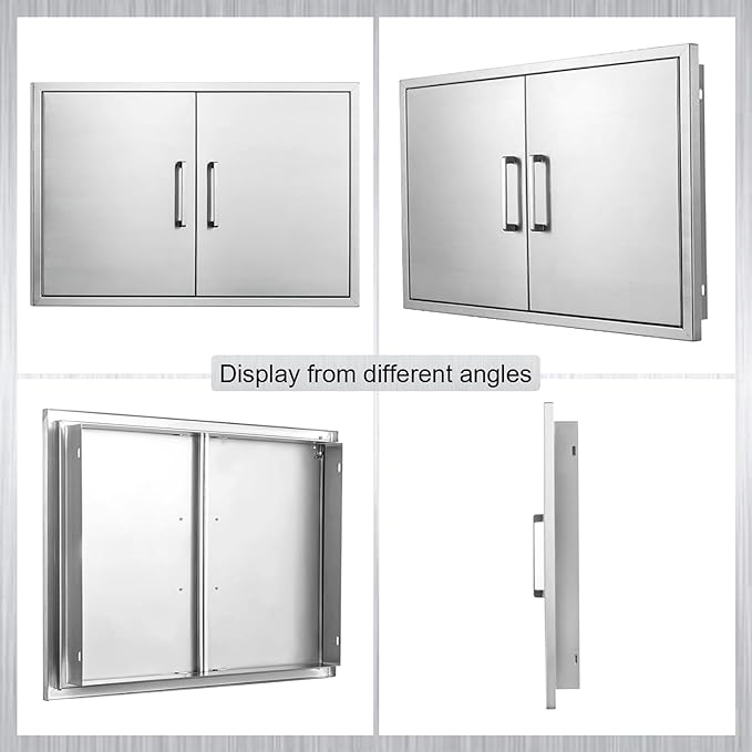 Outdoor Kitchen Door, 36" W21 H, Stainless Steel BBQ Double Door, Island or Outdoor Kitchen Access