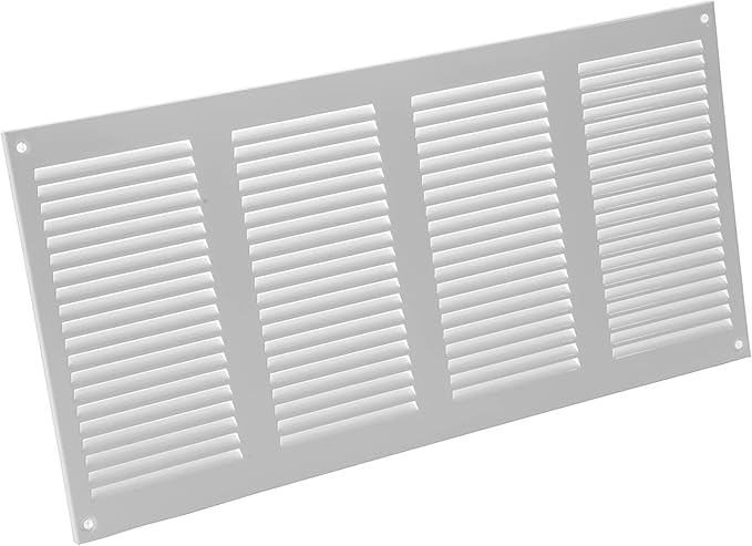 Vent Systems 16" x 8" Inch (Overall Dimensions) Pack of 2 - White - Air Vent Cover Metal Air Return Grill with Built-in Pest Guard Screen HVAC Vent Duct Cover for Home Improvement
