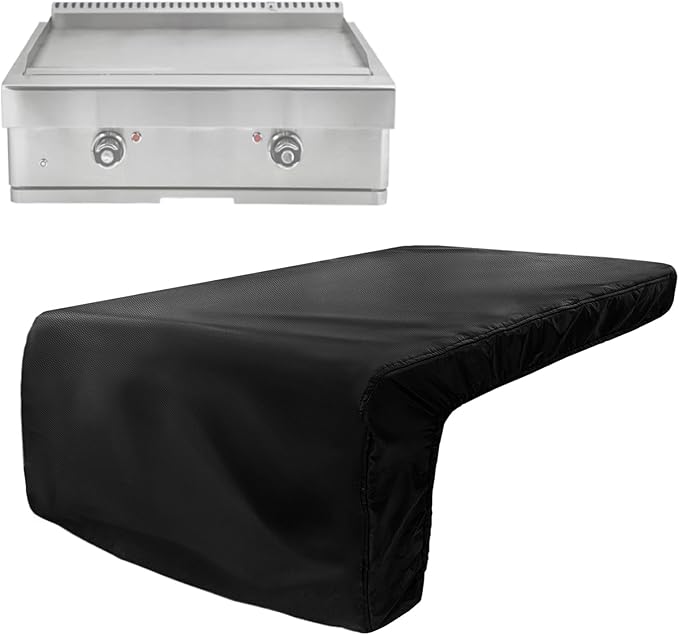 Cover for Turbo Teppanyaki Griddle Built-in,Heavy Duty 600D Waterproof Outdoor Grill Burner Cover with Plush Lining,26''L x 32''W x 13''H,Black