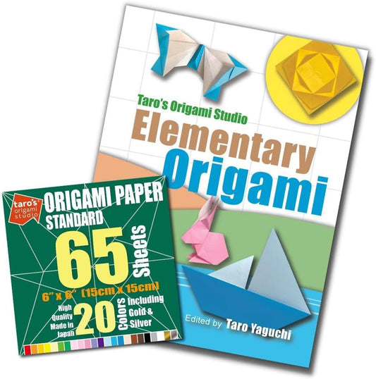 [Taro's Origami Studio] Standard 6 inch 65 Sheet and Easy Origami Book Combo