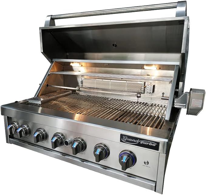 Barbeques Galore Grand Turbo 40-inch 6-Burner Built-in BBQ Gas Grill - Natural Gas