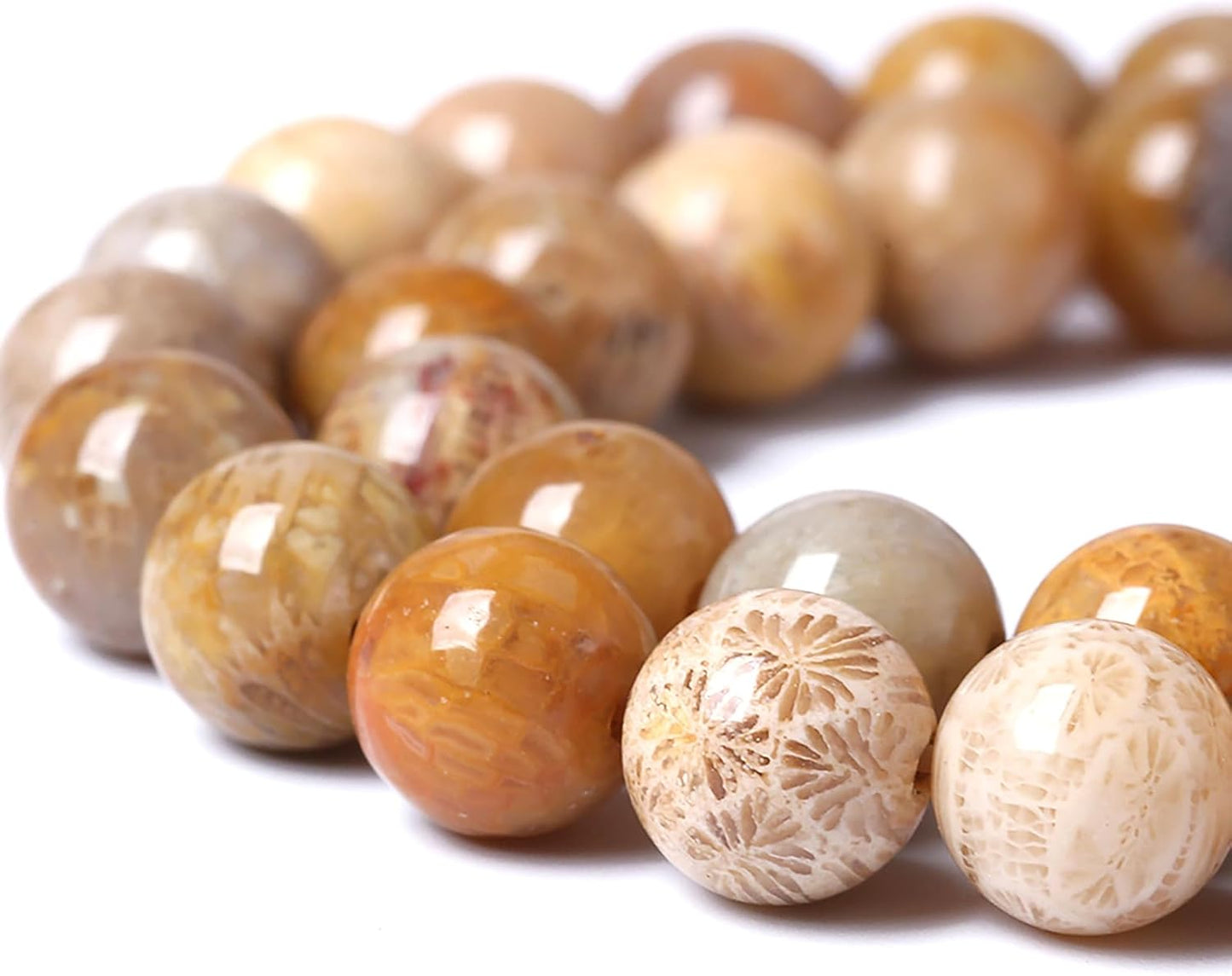 8MM Coral Jade Stone Beads Chrysanthemum Gemstone Round Crystal Energy Jade Beads for Jewelry and Bracelets Making 90pcs 2 Strands 32"