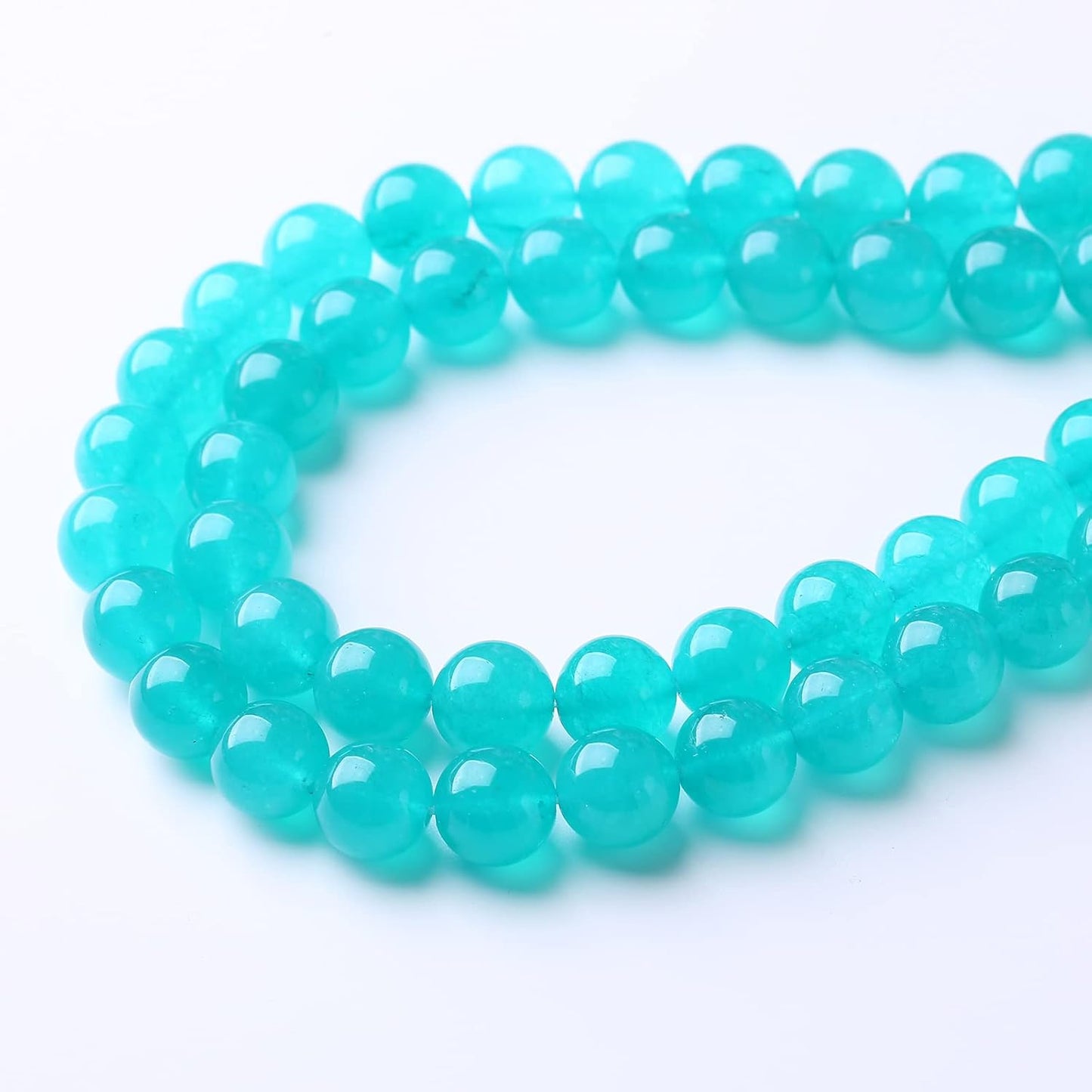 32PCS 10MM Amazonite Blue Chalcedony Stone Beads Energy Healing Beads for DIY Jewelry Bracelet Necklace Making for Jewelry Making 15Inch…