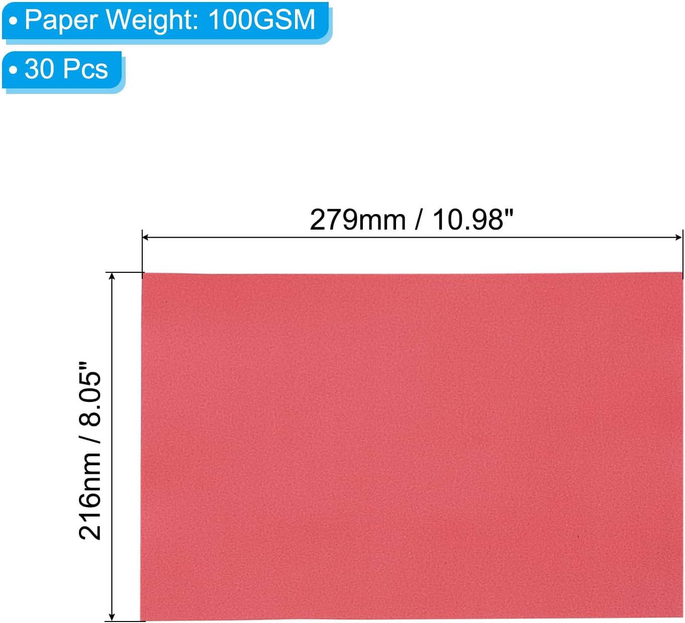 PATIKIL 30 Sheets Vellum Paper 8.5x11inches, Printable Translucent Paper 100GSM Colored for Invitations Laser Inkjet Printing Card Making Crafting Wedding Tracing, Dark Red