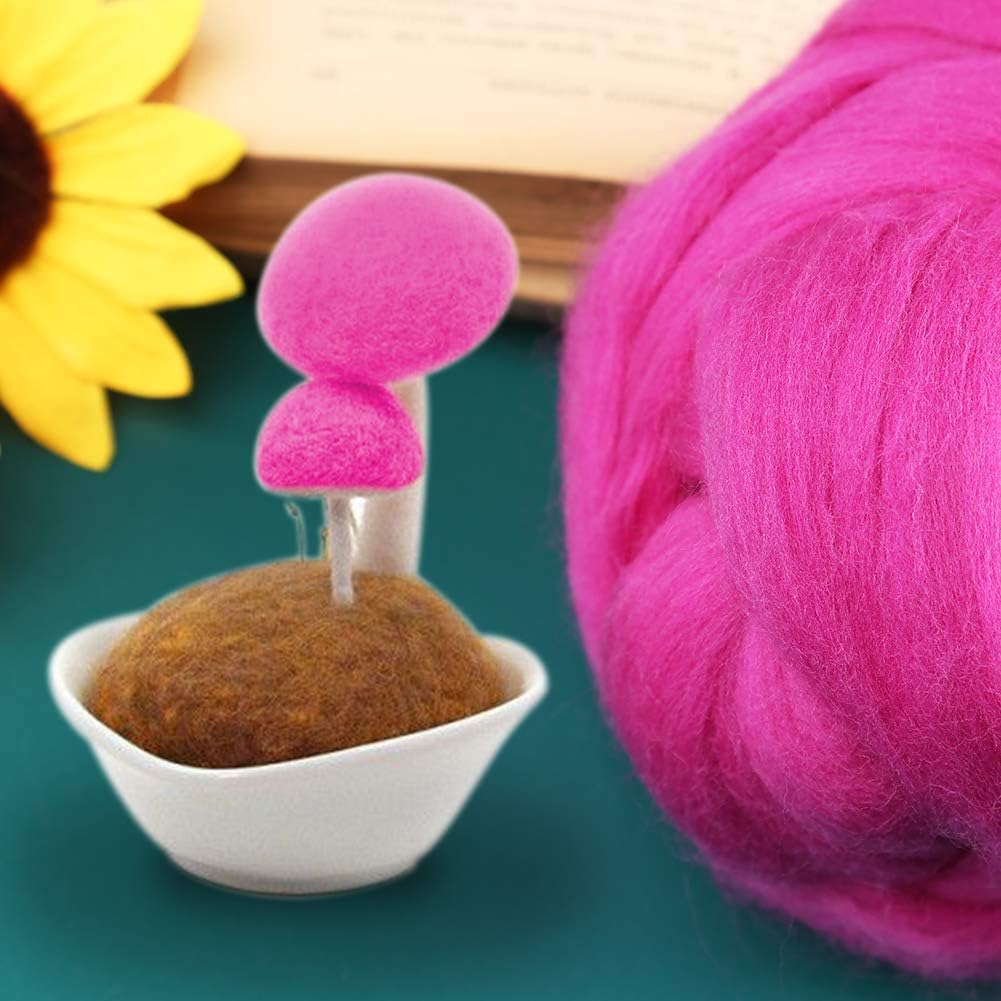 3.53oz Wool Roving Yarn, Wool Felting Supplies, Pure Wool, Chunky Yarn, Spinning Wool Roving for Needle Felting Wet Felting DIY Hand Spinning (Light Purple)