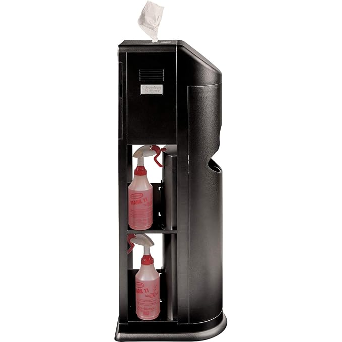 Zogics All-in-One Cleaning Station – Complete Sanitizing Station with Disinfecting Wipes Dispenser, Gel Dispenser, Trash Can and Storage, Black (1 Station)