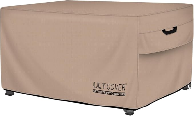 ULTCOVER Rectangular Gas Fire Pit Table Cover 44x28 inch Waterproof Heavy Duty Firepit Cover