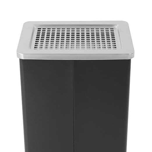 Trash Can with Lid Outdoor Indoor Stainless Steel Commercial Garbage Bin Waste Container with Inside Barrel for Patio Yard Garage, Black