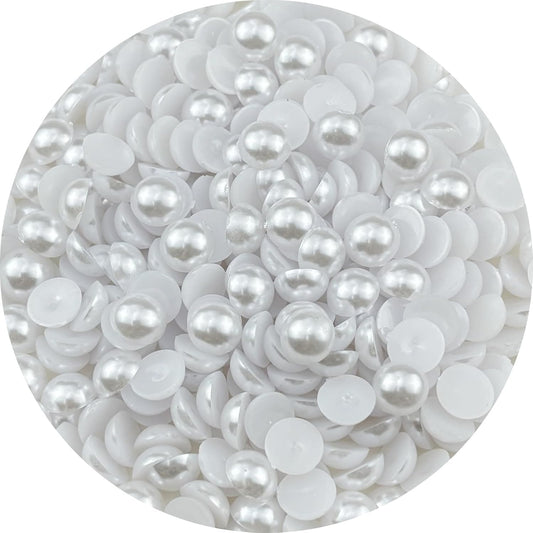 400pcs 12mm Half Pearls for Crafts Flatback Round Half Pearl Beads for Jewelry Making Nail Art Scrapbook Craft Wedding Dress Decoration(White)