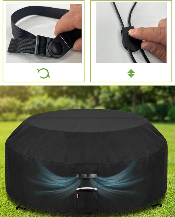 Deosk 94 Inch Outdoor Picnic Table Cover Waterproof Patio Table Covers for 6/8 Seat Octagon Picnic Table & Chair (Black)