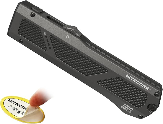Nitecore EDC17 1500 Lumens EDC Flashlight – 3-in-1 with White Light, UV Black Light and Green Beam, Slim Flat Stainless Steel, USB-C Rechargeable, Waterproof for Outdoor or Work