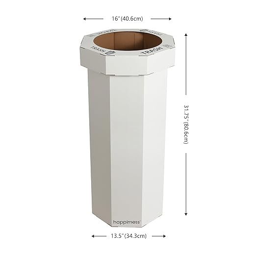 Eyely MPH1300F-SET2 Sal 25-Gallon Disposable Corrugated Cardboard Event Trash Can and Recycling Bin for BBQs, Beach, Parties & Events & Outdoor Activities, Limestone Beige (Set of 2)